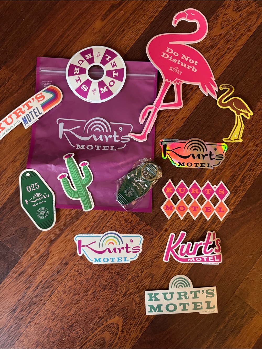 Kurt Geiger Motel keychain + sticker pack - Picture 2 of 2